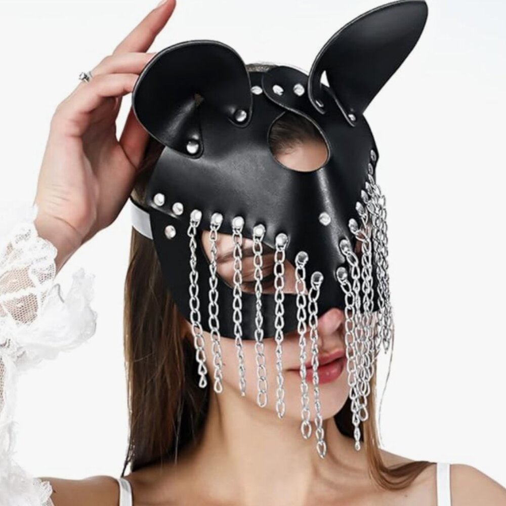 Leather Cat Mask - Picture 2 of 6